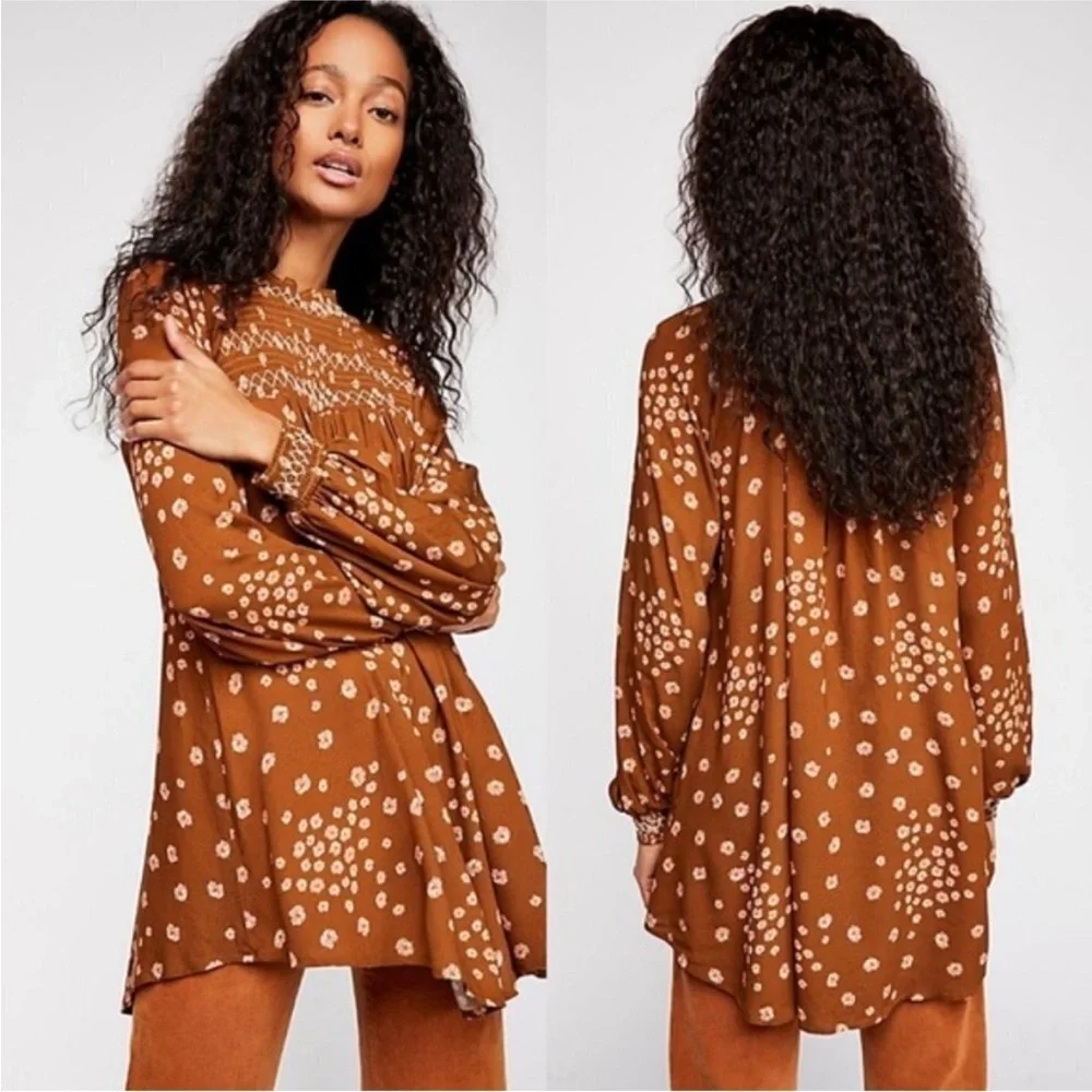 Revolve Free People Flower In Her Hair tunic dress in Mustard XS